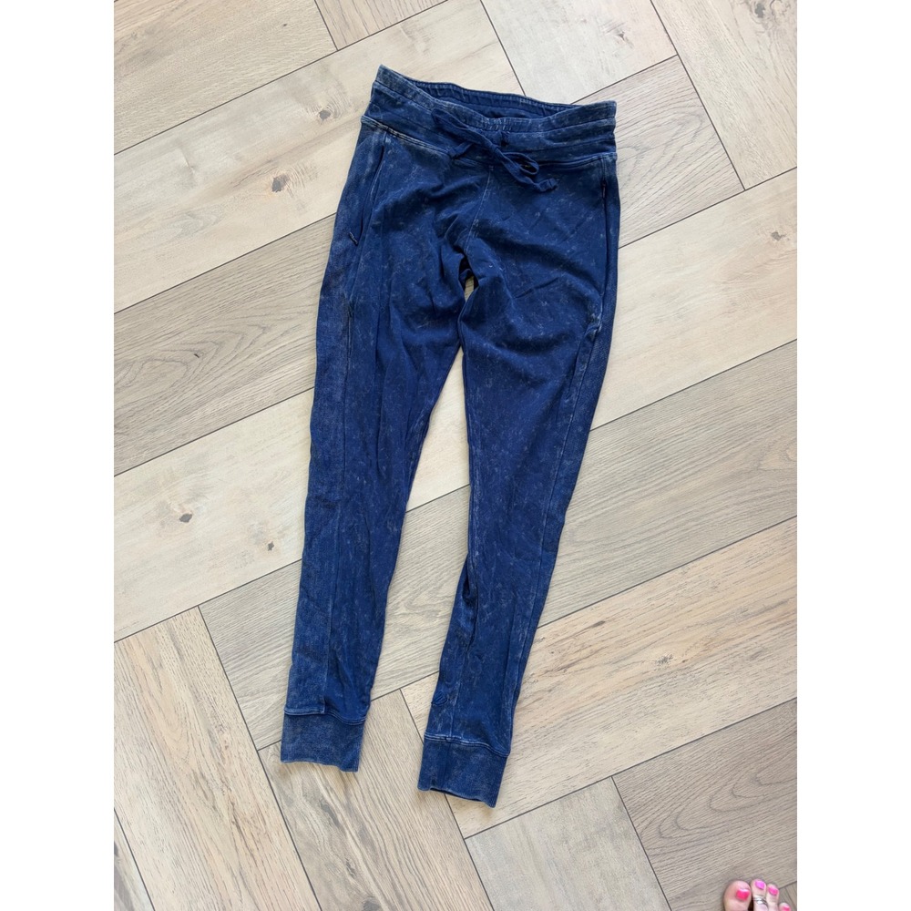 Victorias Secret PINK‎ Yoga Joggers Blue Acid Wash Drawstring Sweatpants Small